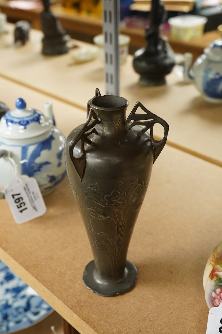 Orivit, an Art Nouveau pewter vase, numbered 2183, 18cm high